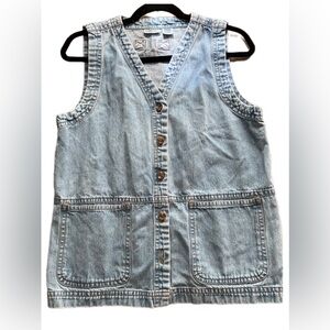 Cabin Creek Light Blue 100% cotton V-Neck Button Vest